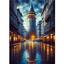 Tablomega Ahşap Mdf Puzzle Yapboz Gece Galata 120 Parça 25*35 cm