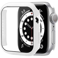 Ekılıf - Apple Watch 7 41MM - Kasa ve Ekran Koruyucu Watch Gard 01 - Beyaz