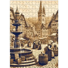 Tablomega Ahşap Mdf Puzzle Yapboz Ortaçağ Şehri 255 Parça 35*50 cm