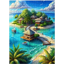 Tablomega Ahşap Mdf Puzzle Yapboz Tropik Adalar 500 Parça 50*70 cm