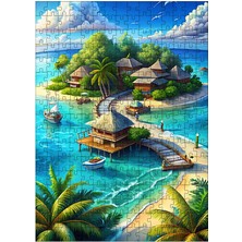 Tablomega Ahşap Mdf Puzzle Yapboz Tropik Adalar 255 Parça 35*50 cm