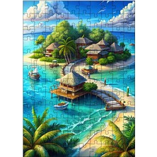 Tablomega Ahşap Mdf Puzzle Yapboz Tropik Adalar 120 Parça 25*35 cm