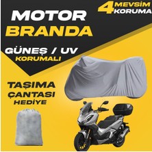 Luxe Vespa Lx 125 3V I.e  Motor Brandası Motor Branda Miflonlu Premium 4 Mevsim Koruma Gri Taşıma Çantalı