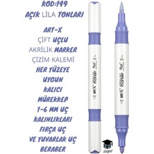 Art-X Çift Uçlu Akrilik Marker Çizim Kalemi Her Yüzeye Uygun Kalıcı Mürekkep 1-6 mm Uç Kalınlıkları