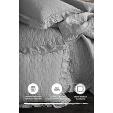 Evlen Home Collection Pamuk Çift Kişilik Özel Taş Yıkama Yatak Örtüsü Lüks Yumuşak Dayanıklı Modern Chester