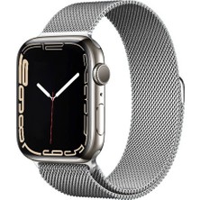 Ekılıf - Apple Watch 44MM - Kordon Metal Kordon Band-01 - Gümüş