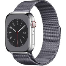 Ekılıf - Apple Watch 44MM - Kordon Metal Kordon Band-01 - Gümüş