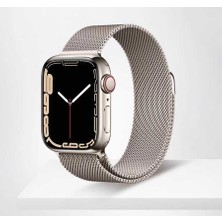 Ekılıf - Apple Watch 7 41MM - Kordon Metal Kordon Krd-01 - New Gray
