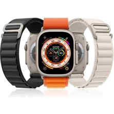 Ekılıf - Apple Watch 7 41MM - Kordon Hasır Kordon Krd-74 - Koyu Mor