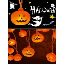 Kapella Halloween Balkabağı Pilli LED Işık 10 Ampül 195CM