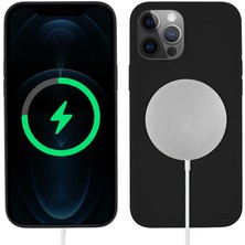 kilifone - Apple iPhone 13 Pro - Kılıf Kablosuz Şarj Destekli Silksafe Magsafe Kapak - Siyah - T19610
