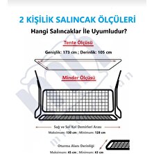 Mor Minder Süngerli Salıncak Minder Seti Tenteli Bahçe Minderi 2 Kişilik Süngerli Saat Desen