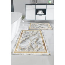 Marsa Olivia Yıkanabilir Kaymaz Taban 2li Banyo Paspası 60X100-50X80