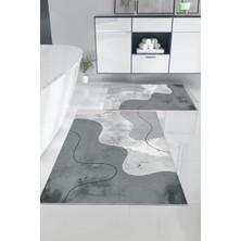 Marsa Olivia Yıkanabilir Kaymaz Taban 2li Banyo Paspası 60X100-50X80