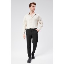 Braccas Erkek Chino Arka Cep Fleto Klasik Pantolon Siyah