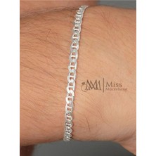 BymissMücevherat 925 Ayar Gümüş Bar Model Zincir Bileklik