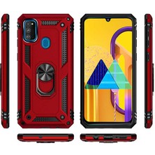 Mutcase - Samsung Galaxy M30S - Kılıf Yüzüklü Zırh Tank Vega Kapak - Gold