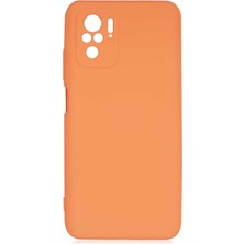 Mutcase - Xiaomi Redmi Note 10S - Kılıf Içi Kadife Koruyucu Mara Lansman Kapak - Turuncu