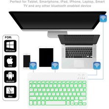 Apple ipad Air 4 10.9 Inç A2316 A2324 A2325 A2072 Uyumlu Rgb Işıklı (7 Renkli)  Bluetooth & Wireless Türkçe Klavye Mouse Seti Design By Newface