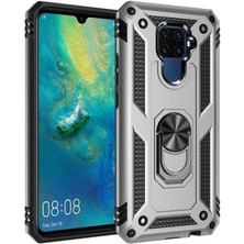 Mutcase Huawei Mate 30 Lite - Kılıf Yüzüklü Zırh Tank Vega Kapak - Gri