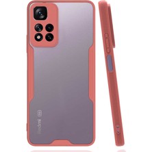 Mutcase - Xiaomi Redmi Note 11 Pro Plus 5g - Kılıf Kenarı Renkli Arkası Şeffaf Parfe Kapak - Pembe