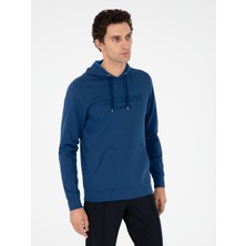 Cacharel Erkek Mavi Regular Fit Kapüşonlu Sweatshirt 50294024-VR077