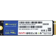 Twinmos NVME256GB2280AP, Alphapro, 256GB, 3600-3250MB/S, Gen3, Nvme Pcıe M.2 2280, Ssd,  Tlc, 3dnand