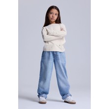 Babokah (Kids Girl) Taşlı Uzun Kol Organik Pamuk Tshirt