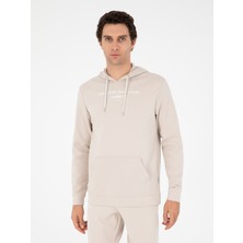 Cacharel Erkek Bej Regular Fit Pamuk Karışımlı Yarım Fermuarlı Sweatshirt 50296894-VR011