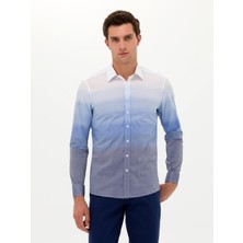 Cacharel Erkek Mavi Slim Fit Uzun Kollu Gömlek 50265468-VR036