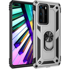 Mutcase Huawei P40 Pro - Kılıf Yüzüklü Zırh Tank Vega Kapak - Rose Gold