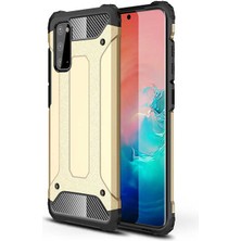 Mutcase - Samsung Galaxy S20 - Kılıf Çift Katman Zırh Tank Crash Military Kapak - Rose Gold