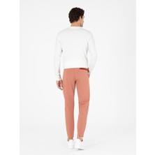 Cacharel Erkek Turuncu Slim Fit Paçası Lastikli Nervürlü Eşofman Altı 50292584-VR040