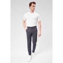 Erkek Chino Arka Cep Fleto Klasik Pantolon Antrasit