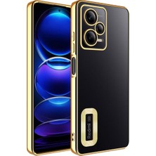 Mutcase - Xiaomi Redmi Note 12 5g - Kılıf Kamera Korumalı Logo Gösteren Omega Kapak - Gold