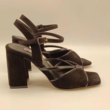 Ametist Aster Siyah Topuklu Sandalet