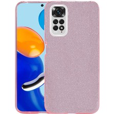 Mutcase - Xiaomi Redmi Note 11S Global - Kılıf Simli Koruyucu Shining Silikon - Pembe