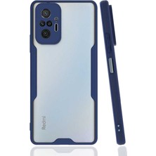 Mutcase - Xiaomi Redmi Note 10 Pro - Kılıf Kenarı Renkli Arkası Şeffaf Parfe Kapak - Lacivert