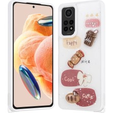 Mutcase - Xiaomi Redmi Note 12 Pro 4g - Kılıf Parlayan Simli Kabartma Figürlü Cevze Kapak - Mor Ayı