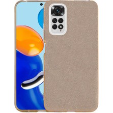 Mutcase - Xiaomi Redmi Note 11 Global - Kılıf Simli Koruyucu Shining Silikon - Gold