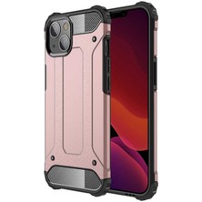 Mutcase - Apple iPhone 13 Mini - Kılıf Çift Katman Zırh Tank Crash Military Kapak - Rose Gold