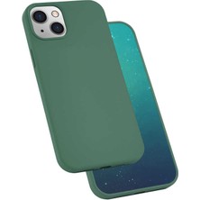 Mutcase - Apple iPhone 13 - Kılıf Soft Prüzsüz Renkli Silk Silikon - Koyu Yeşil