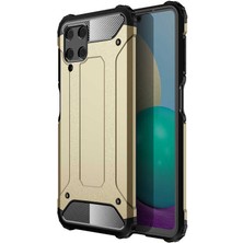 Mutcase - Samsung Galaxy M32 - Kılıf Çift Katman Zırh Tank Crash Military Kapak - Gold