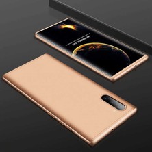 Mutcase - Samsung Galaxy Note 10 - Kılıf Parmak Izi Yapmayan 3 Parça Ays Kapak - Gold