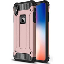 Mutcase - Apple iPhone Xs Max 6.5 - Kılıf Çift Katman Zırh Tank Crash Military Kapak - Rose Gold