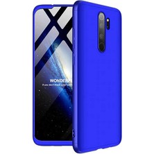 Mutcase - Xiaomi Redmi Note 8 Pro - Kılıf Parmak Izi Yapmayan 3 Parça Ays Kapak - Siyah-Kırmızı