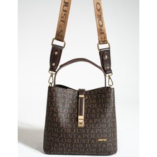 Baskı Desenli Su Geçirmez 3 Gözlü Kadın Omuz Çantası Taş 24X20CM