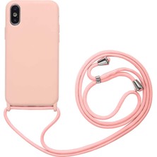 Mutcase - Apple iPhone Xs 6.5 - Kılıf Boyun Ip Askılı Koruyucu Ropi Kapak - Pembe Açık