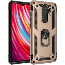 Mutcase - Xiaomi Redmi Note 8 Pro - Kılıf Yüzüklü Zırh Tank Vega Kapak - Gold