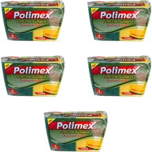 Polimex 4'lü Endüstriyel Büyük Boy Oluklu Bulaşık Süngeri 4,5 x 9 x 12 cm 4 Adetlik 5 Paket